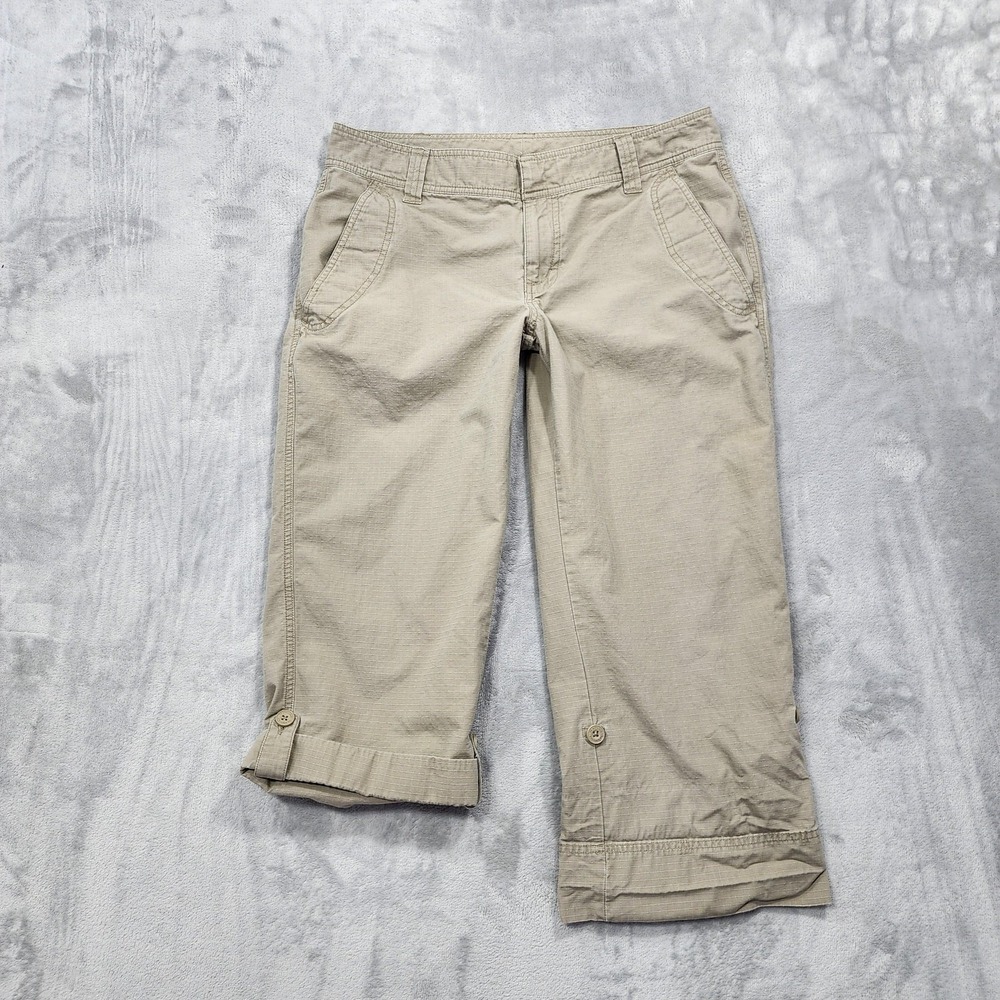 The North Face Pants Womens 12 Beige Capri Crop Roll Tab Hem Outdoor Hiking